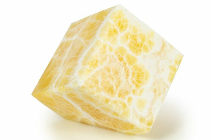 Polished Orange Honeycomb Calcite Cube - Utah #307829